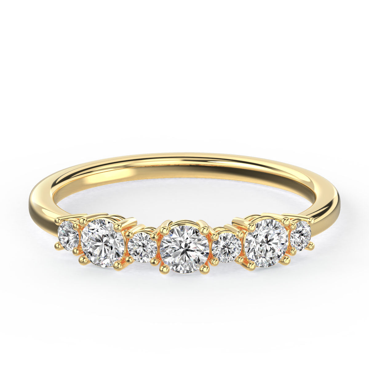 Alternating Round Diamond Band
