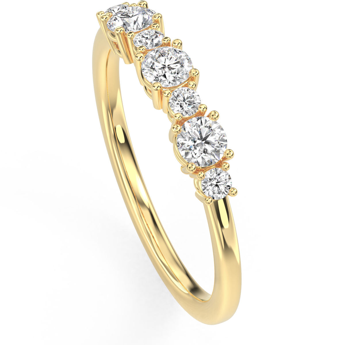 Alternating Round Diamond Band