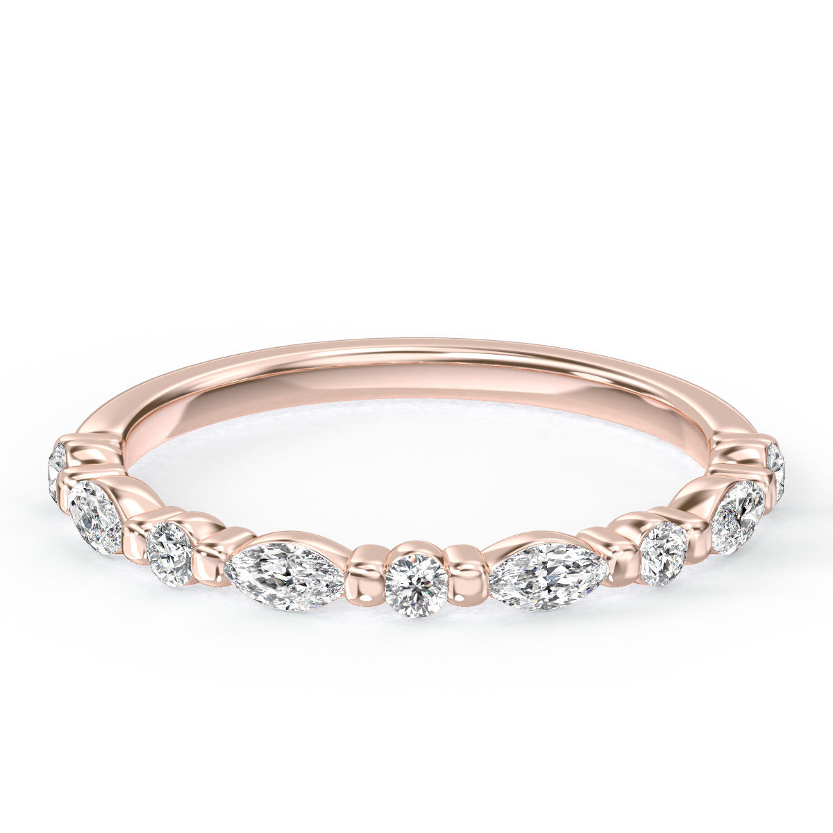 Marquise And Round Diamond Band