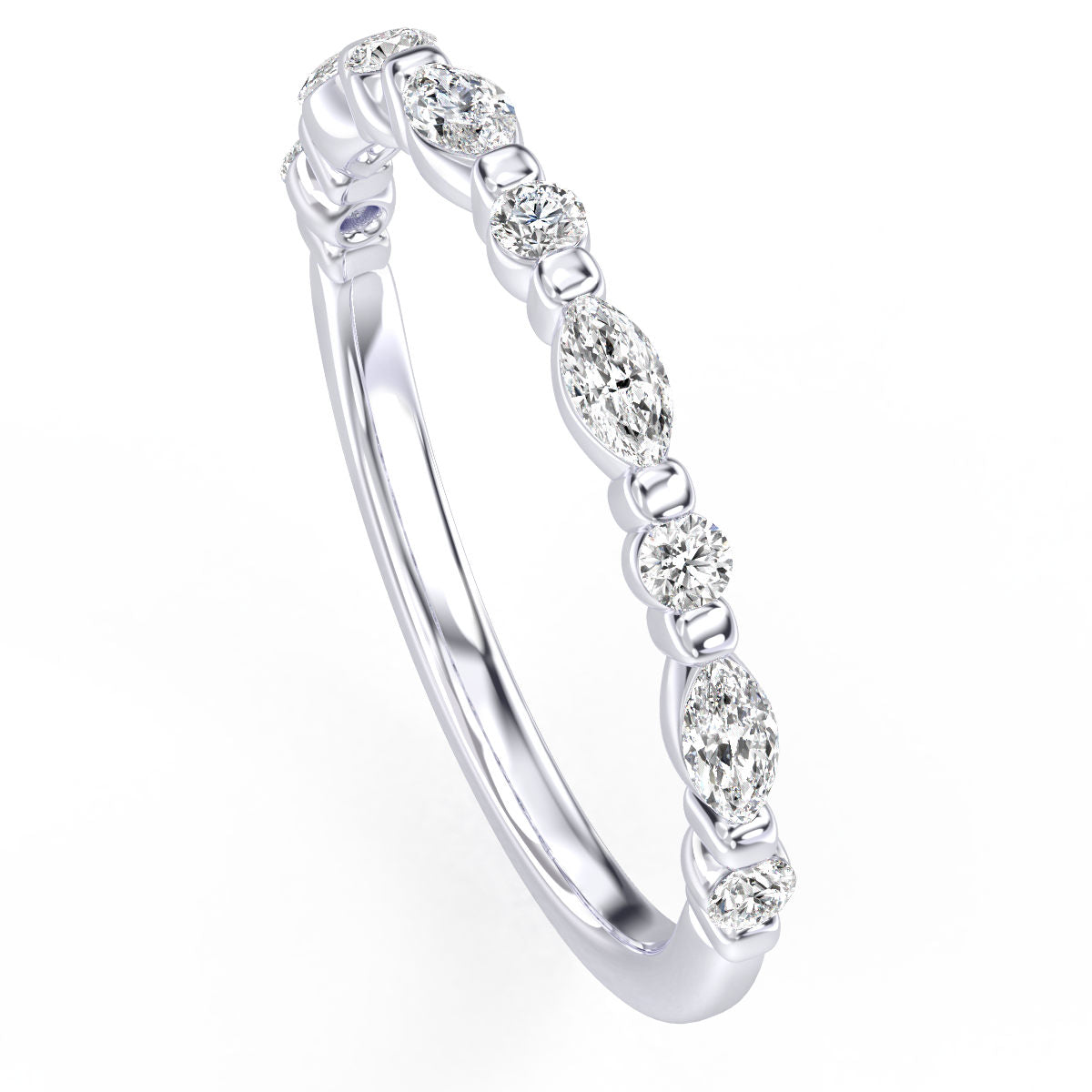 Marquise And Round Diamond Band