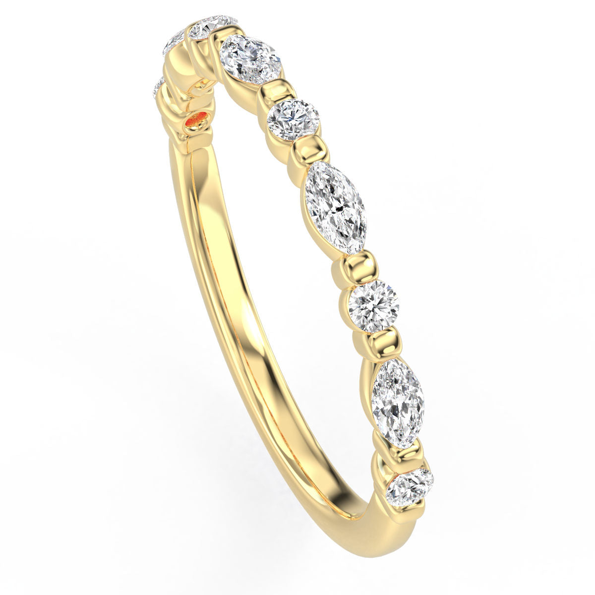 Marquise And Round Diamond Band