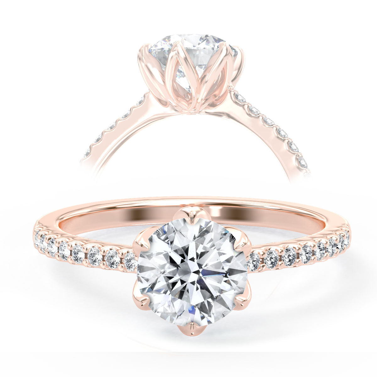Evaline engagement ring in rose gold