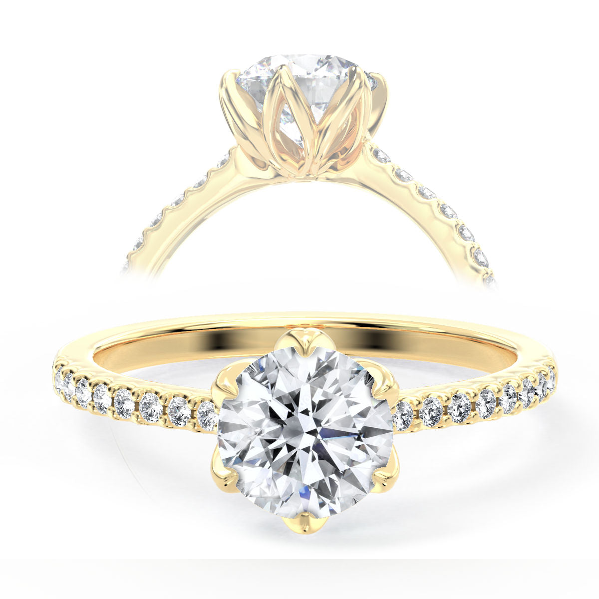 Evaline engagement ring in yellow gold