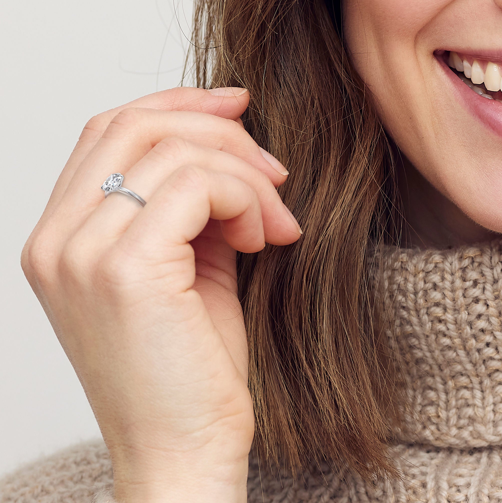 Ava engagement ring in white gold