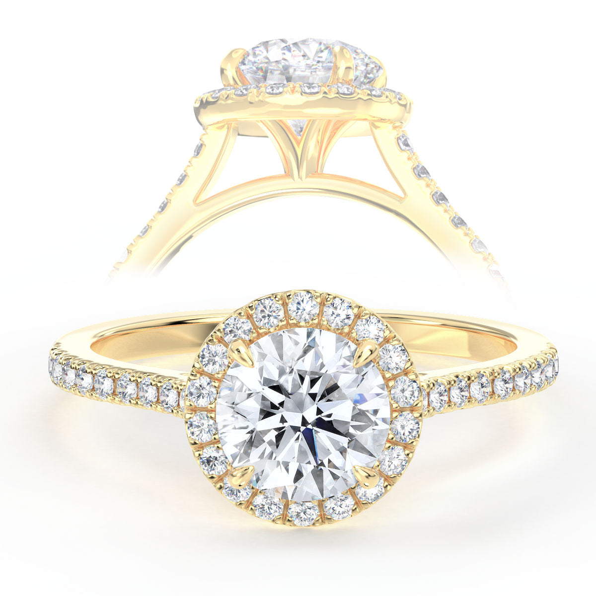 Leila engagement ring in yellow gold