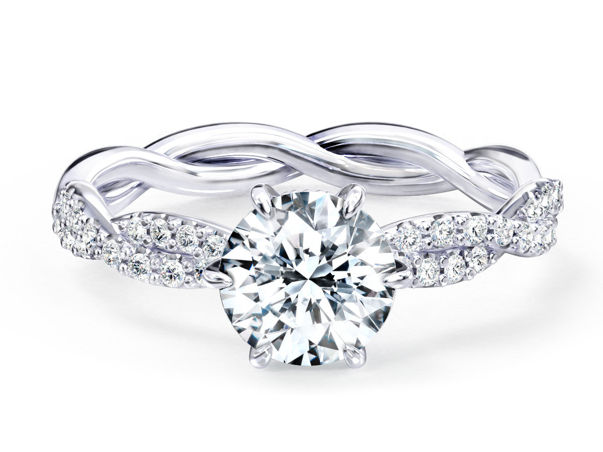 Ebba engagement ring in white gold