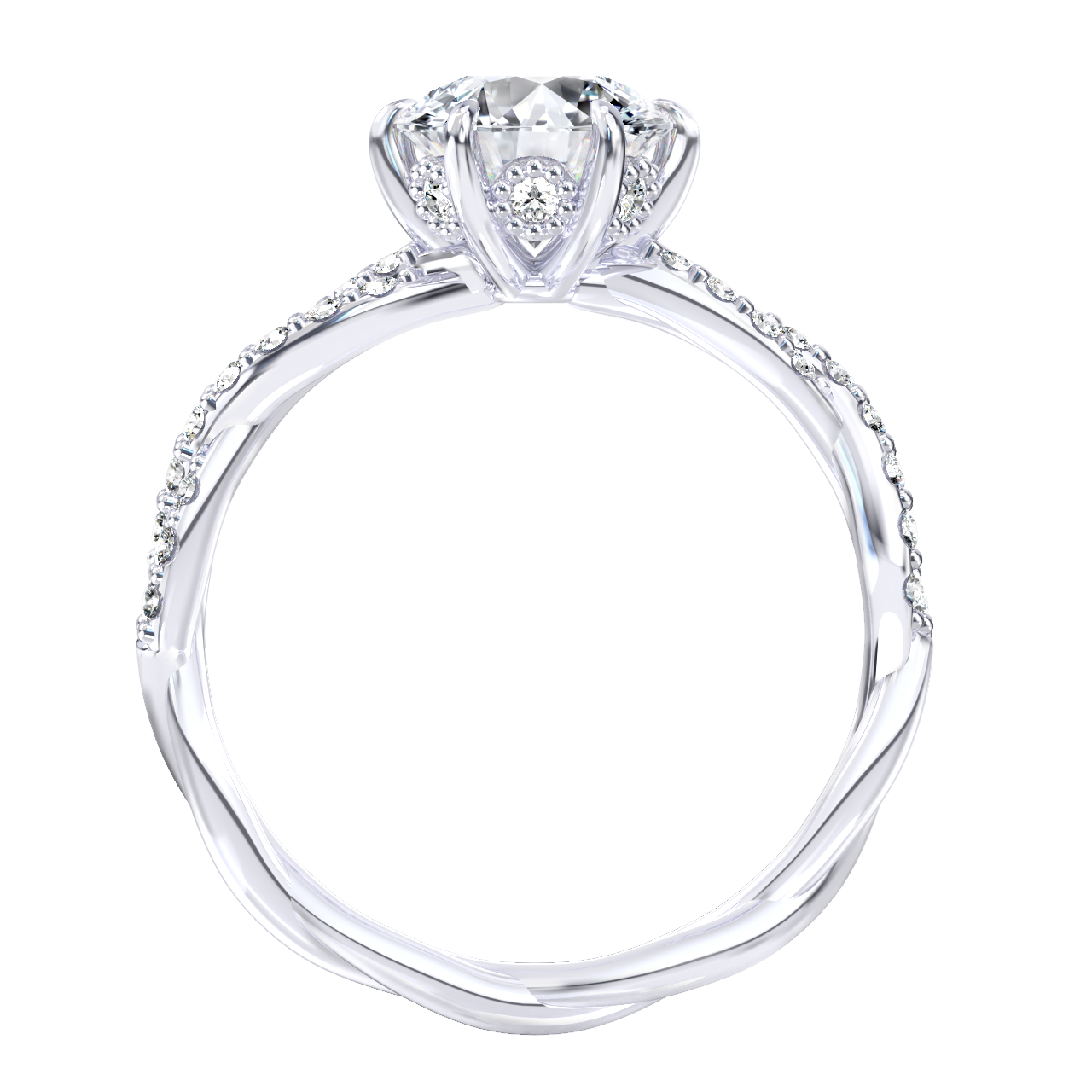 Ebba engagement ring in white gold