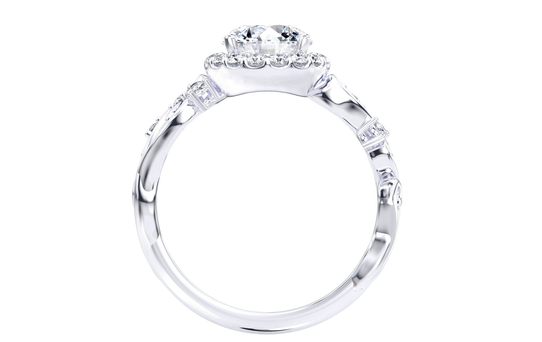 Egypt engagement ring in white gold