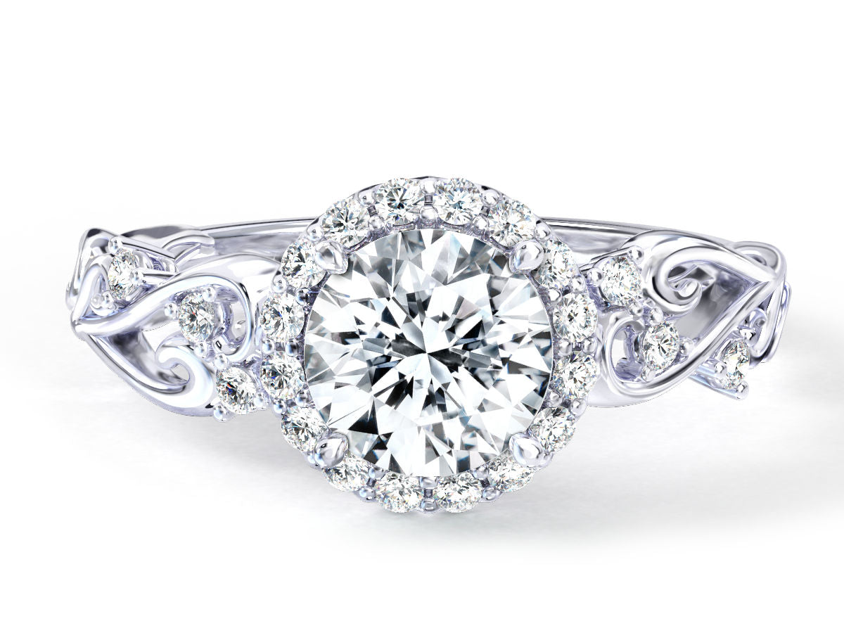 Egypt engagement ring in white gold