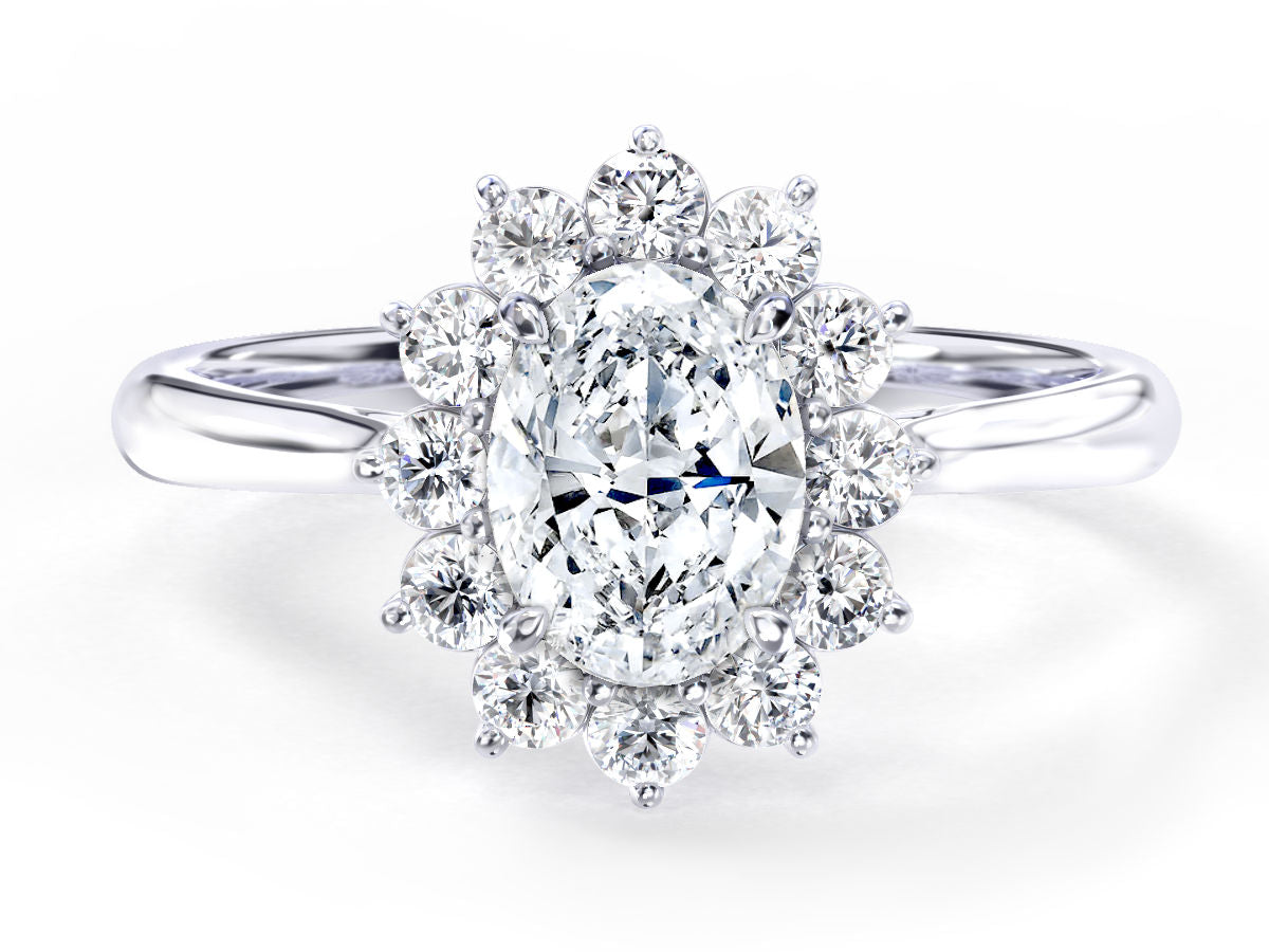 Elva engagement ring in white gold