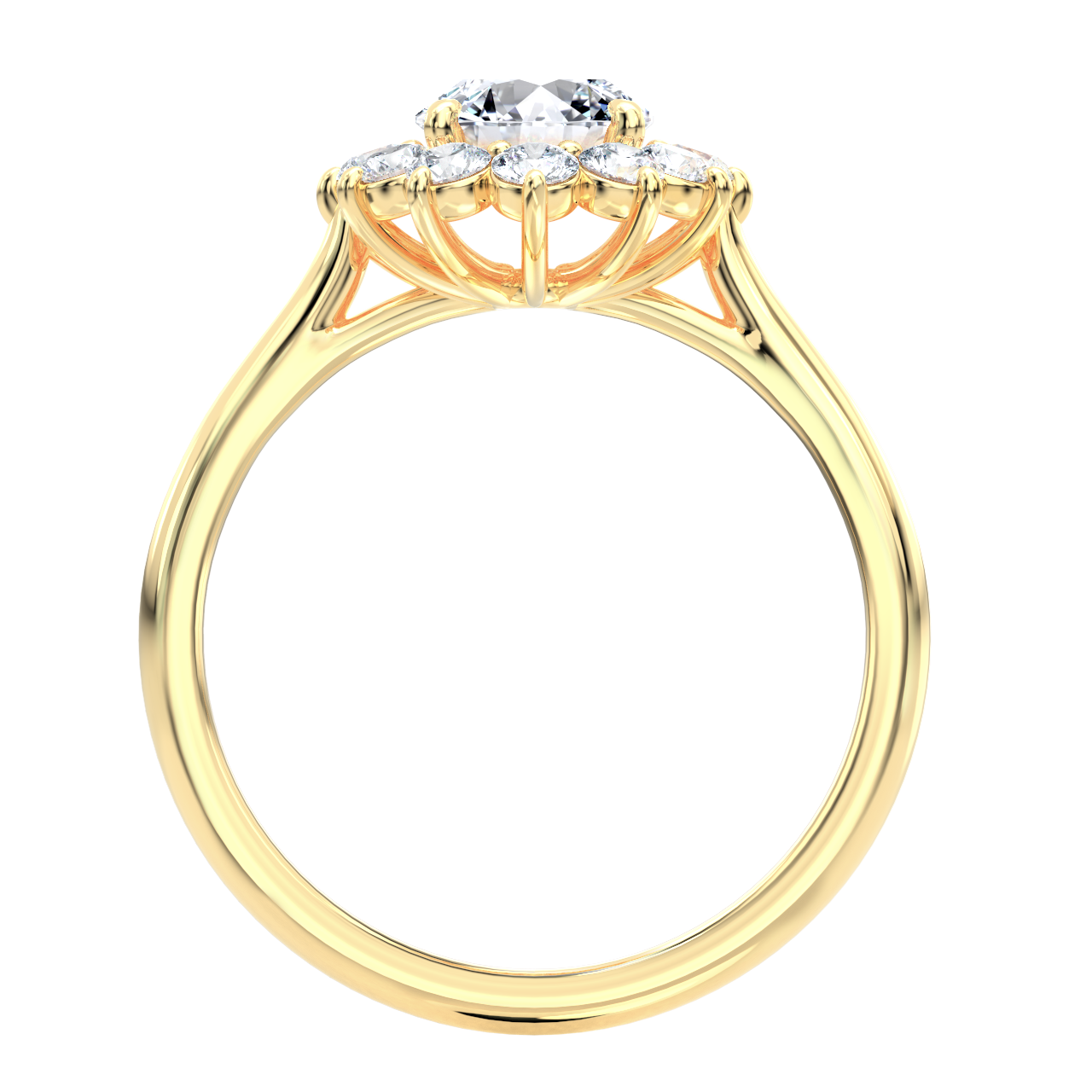 Elva engagement ring in yellow gold