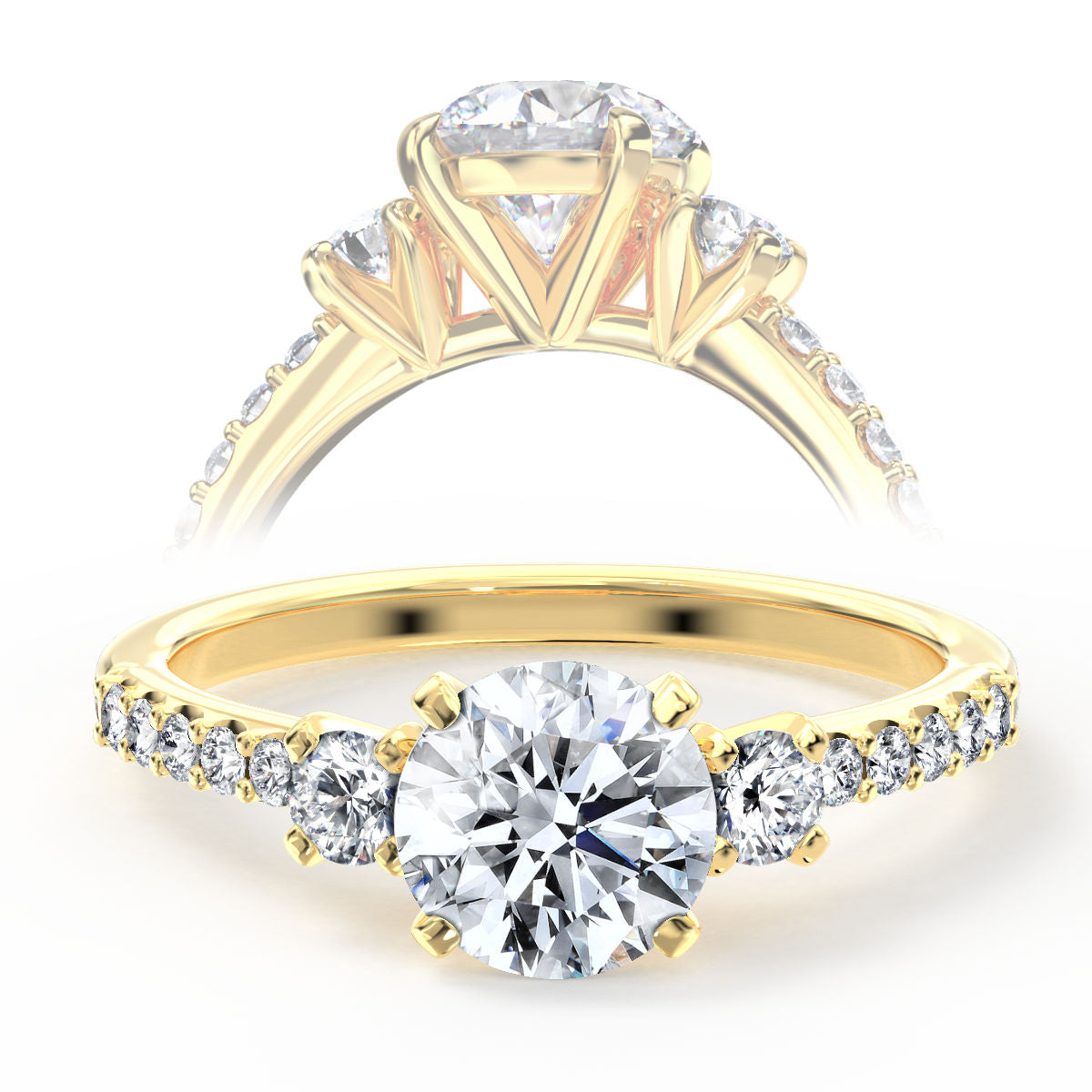 Arora engagement ring in yellow gold