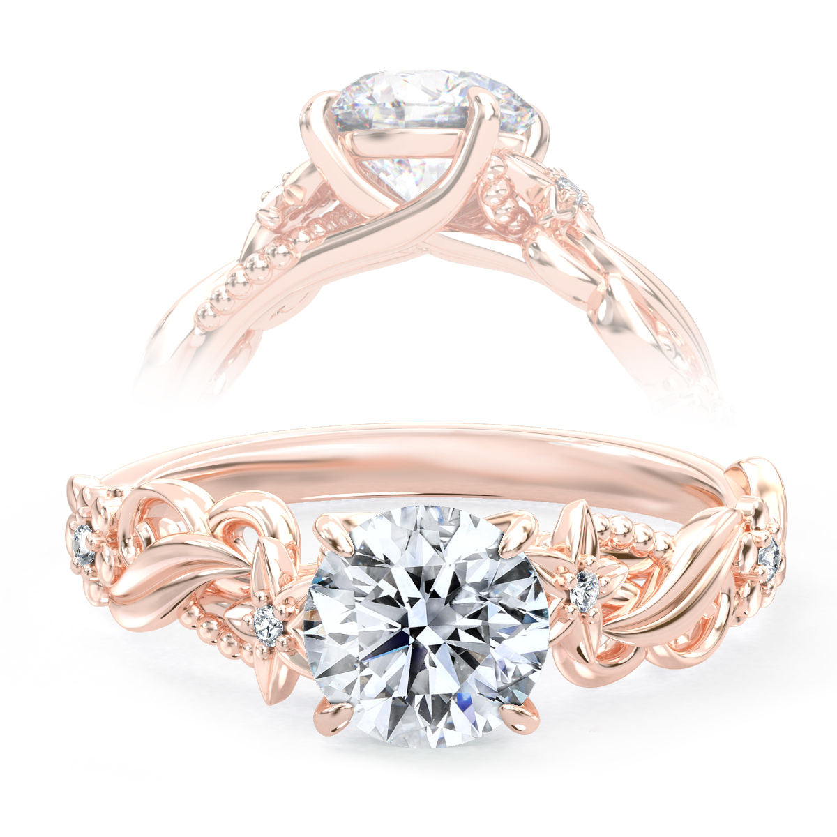 Jadean engagement ring in rose gold