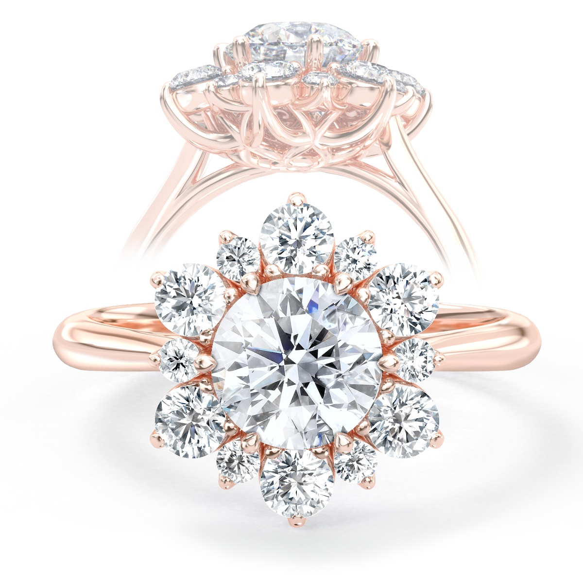 Ida engagement ring in rose gold