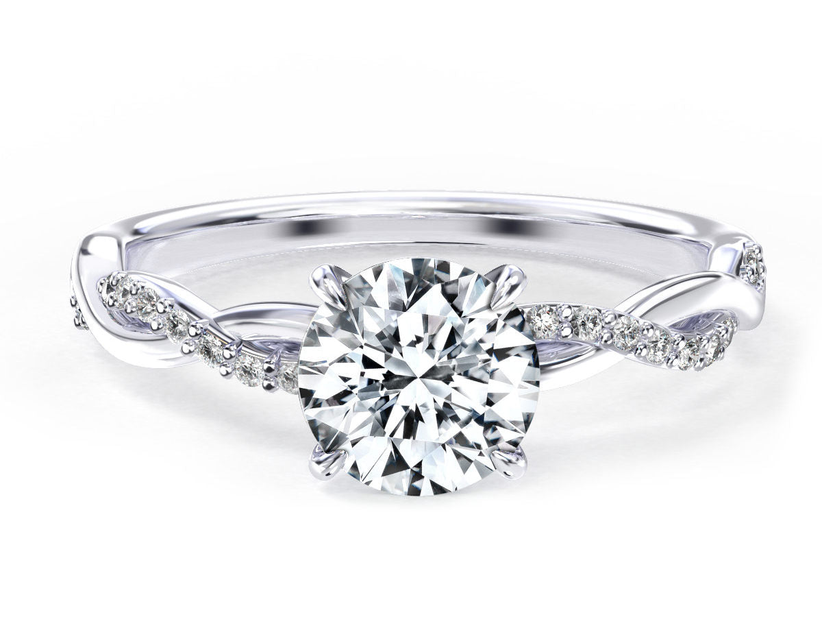 Adele engagement ring in white gold