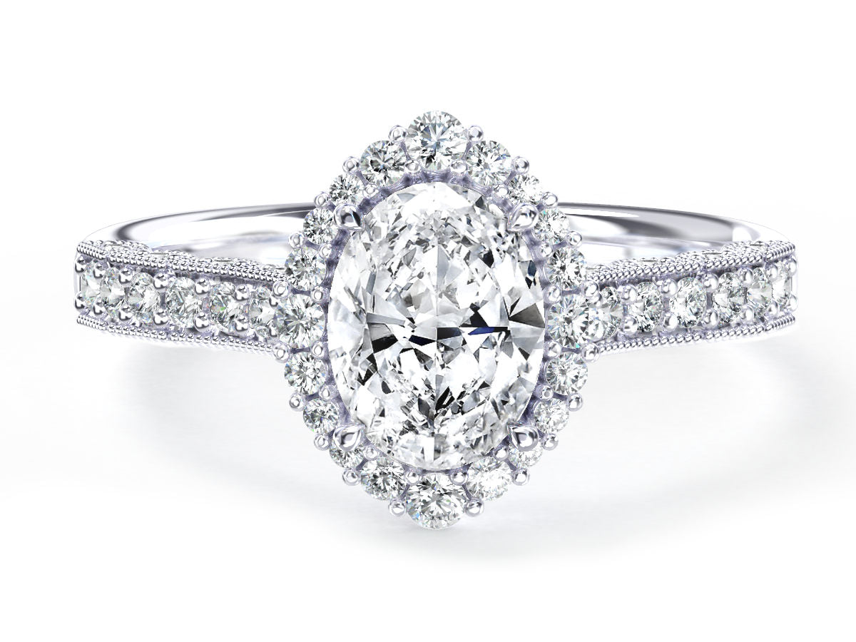 June engagement ring in white gold
