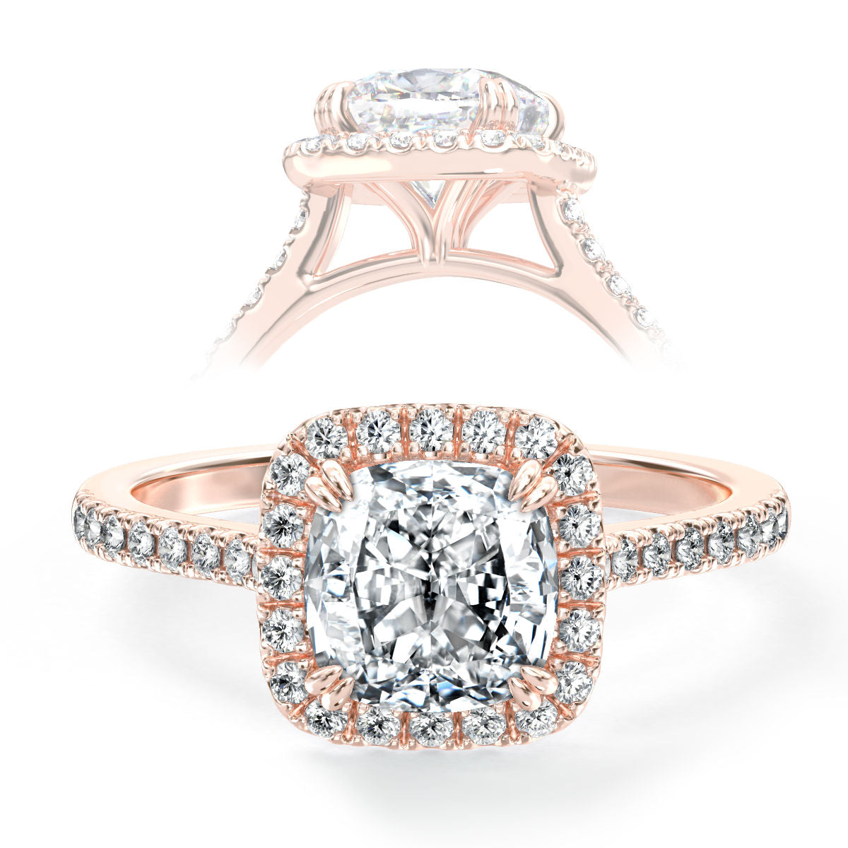 Jae engagement ring in rose gold