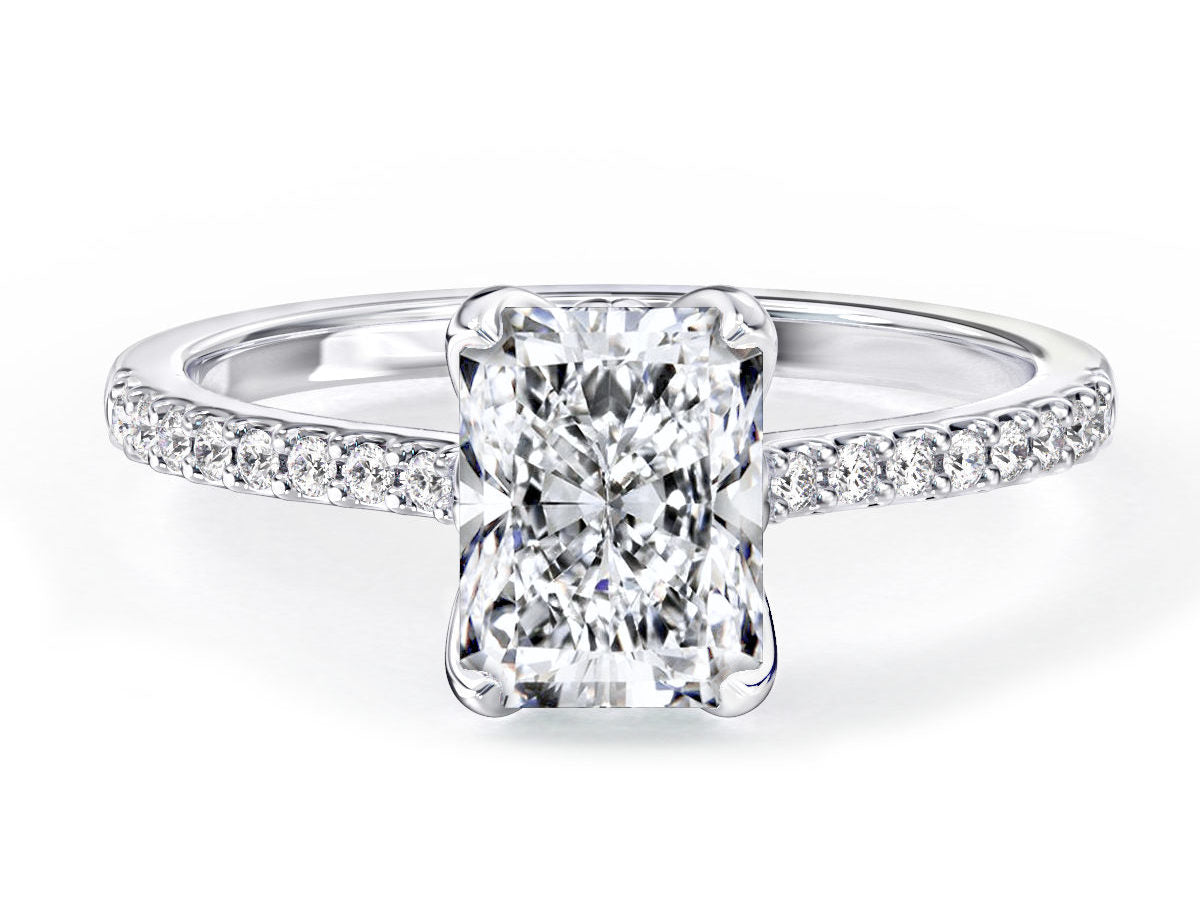 Idra engagement ring in white gold