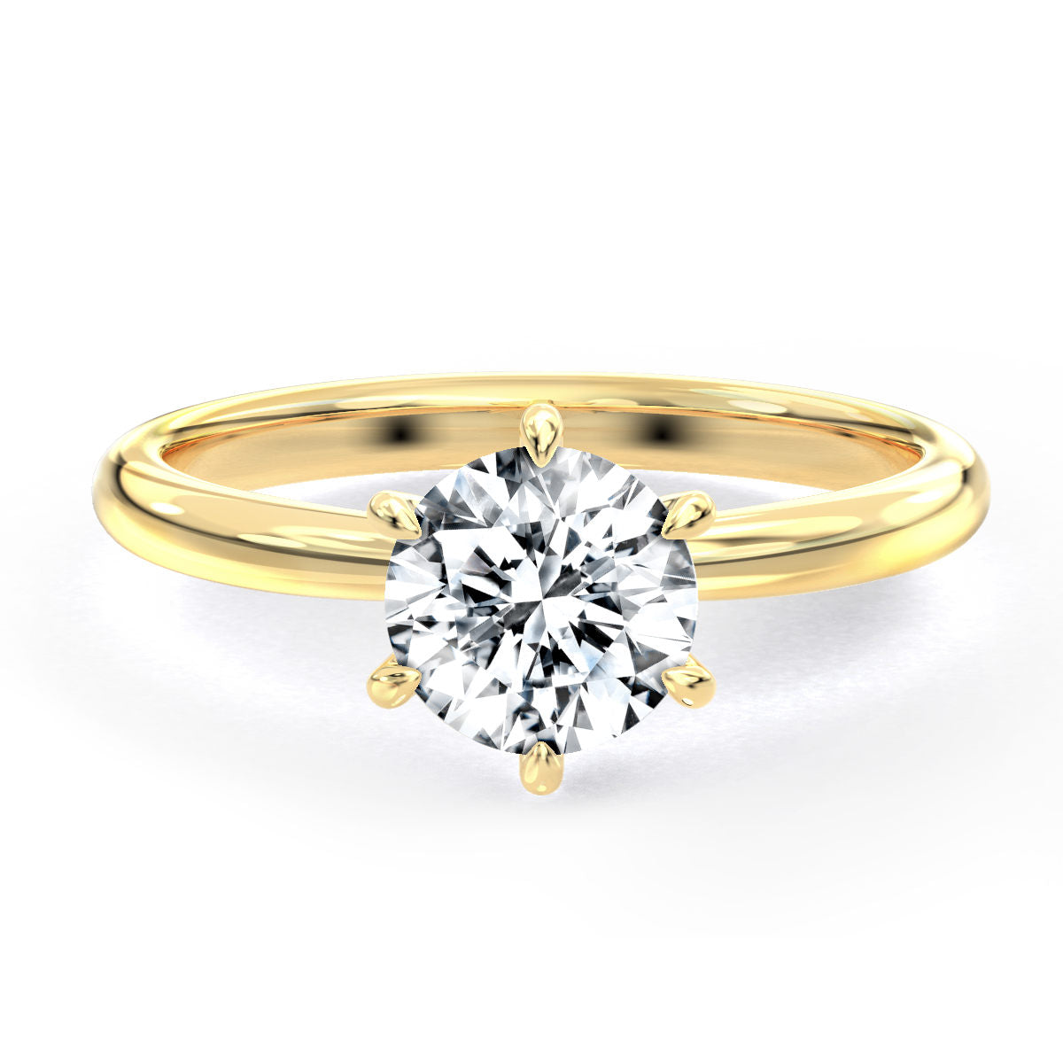 Bayo engagement ring in yellow gold