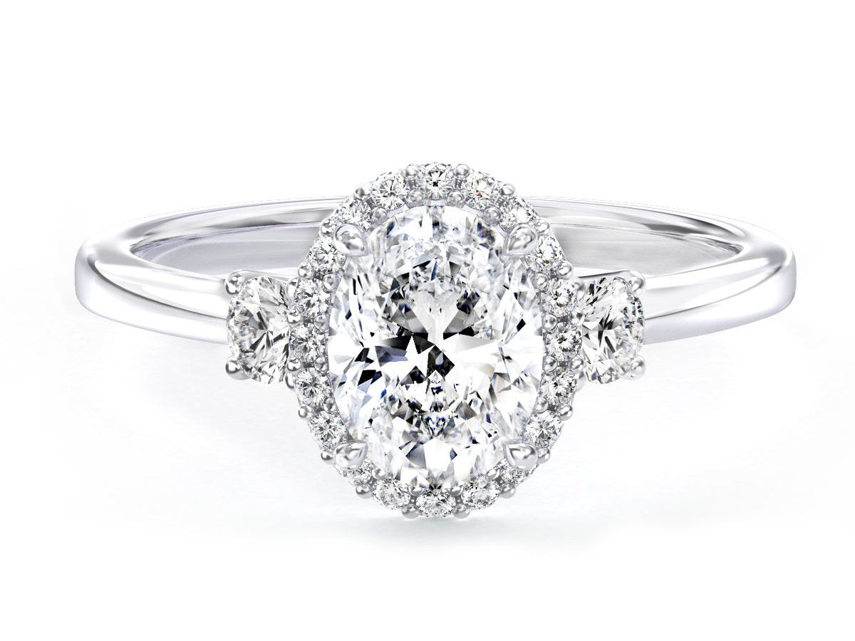 Elaine engagement ring in white gold