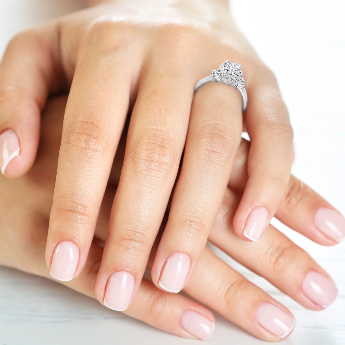 Elaine engagement ring in white gold