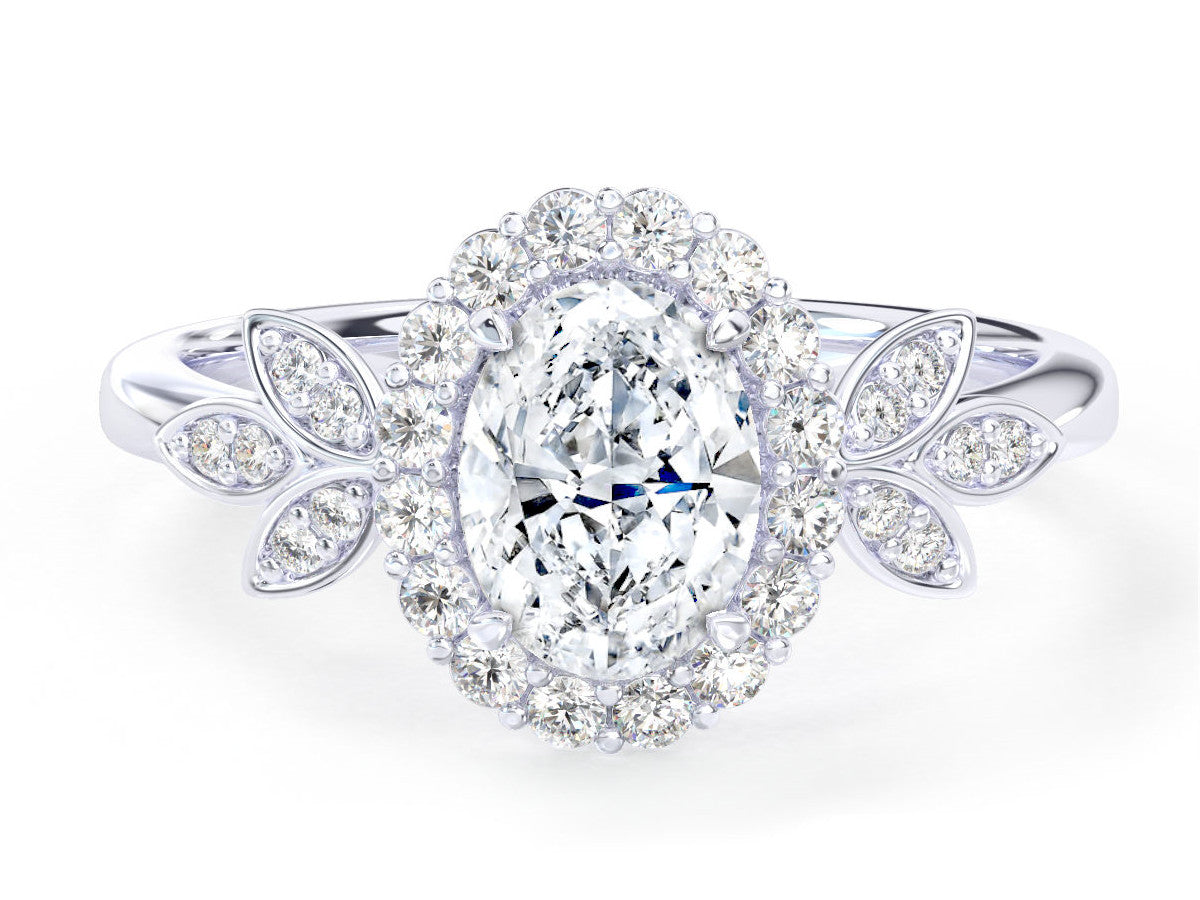 Emilia engagement ring in white gold