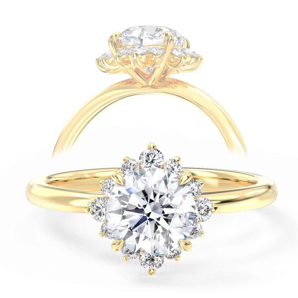Darlene engagement ring in yellow gold