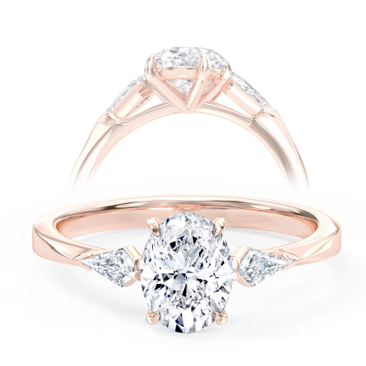Finlee engagement ring in rose gold