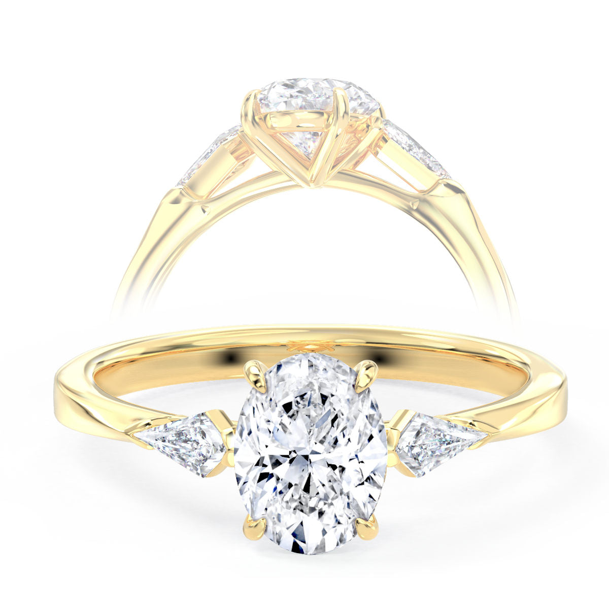 Finlee engagement ring in yellow gold