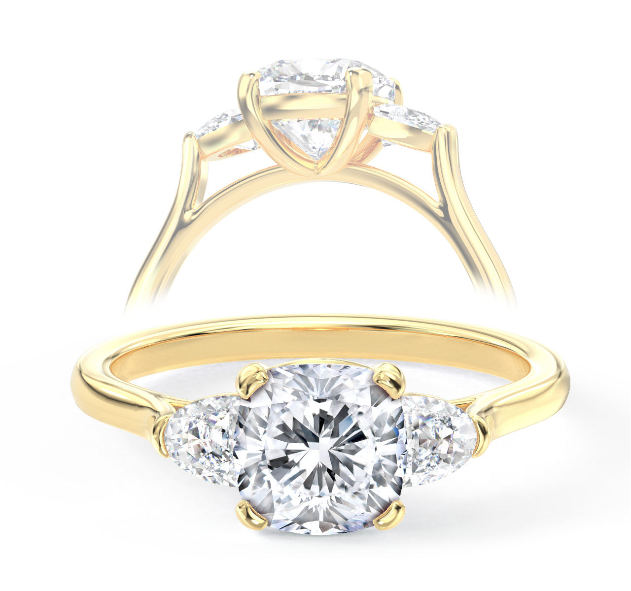 Benilde engagement ring in yellow gold