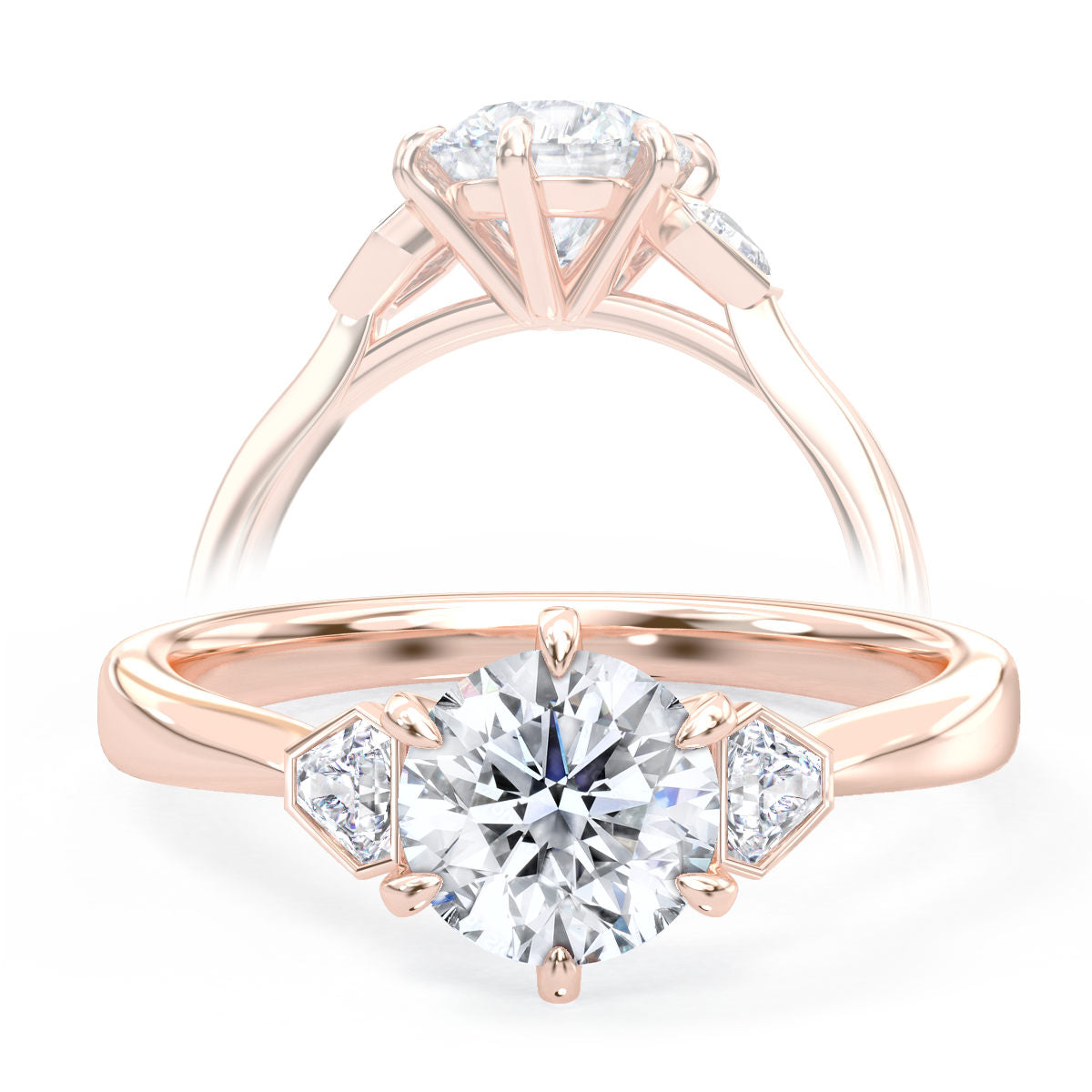 Daphne engagement ring in rose gold