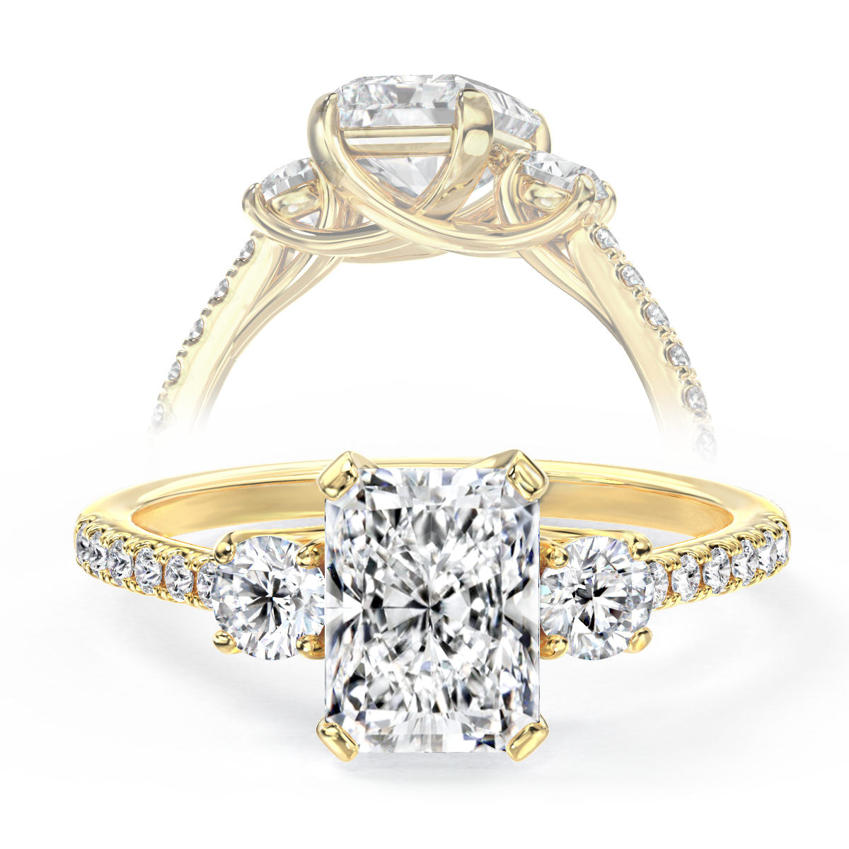 Alba engagement ring in yellow gold
