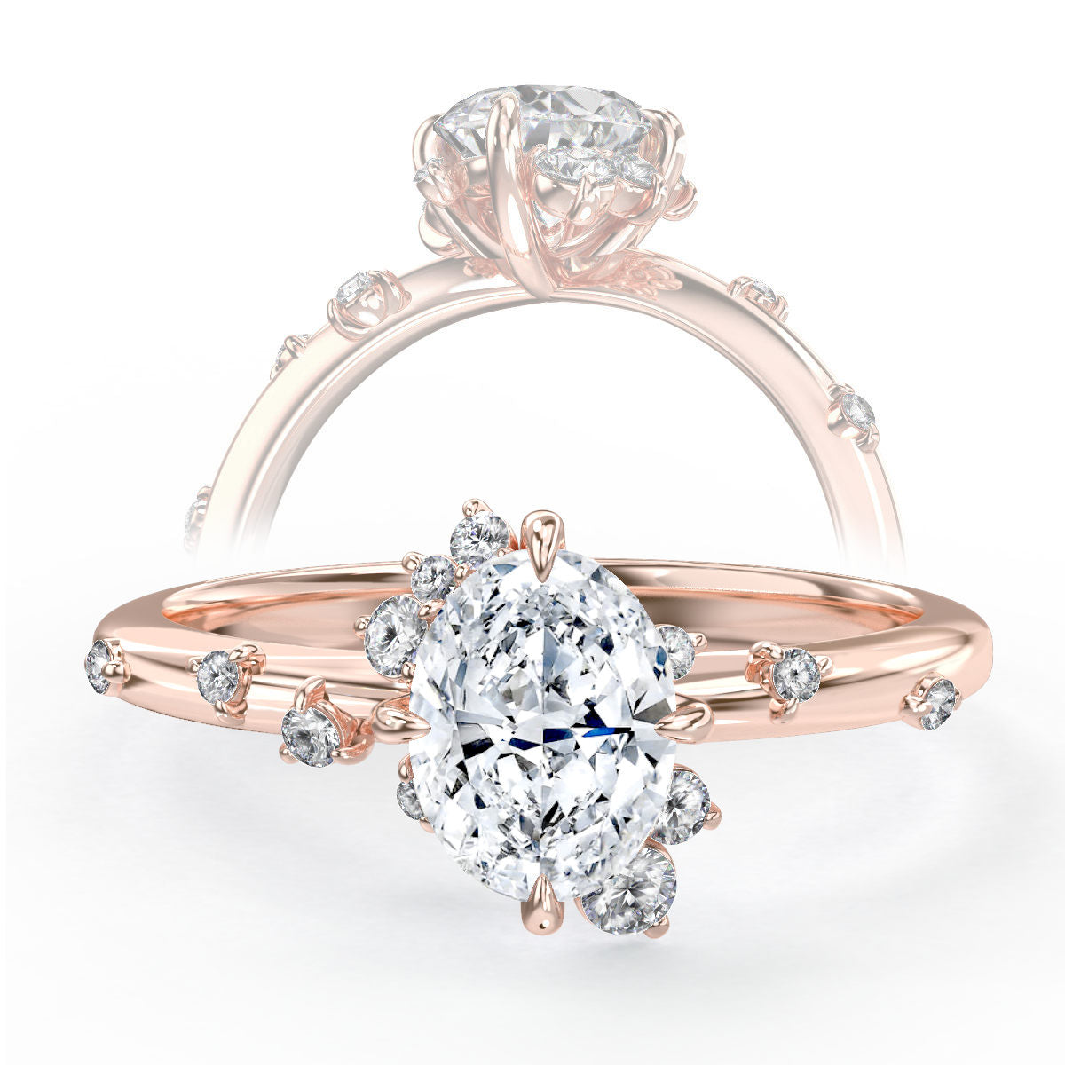 Ames engagement ring in rose gold