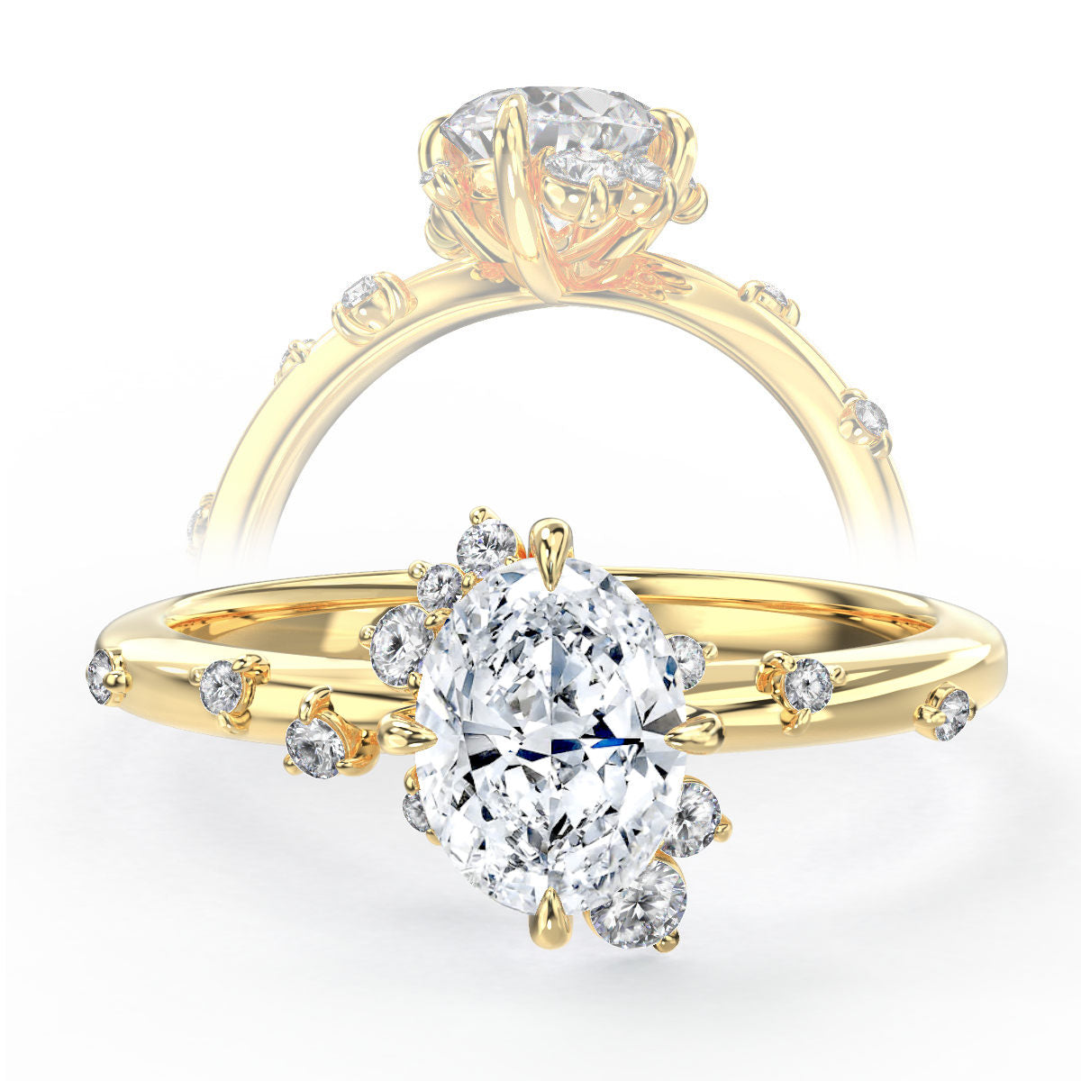 Ames engagement ring in yellow gold