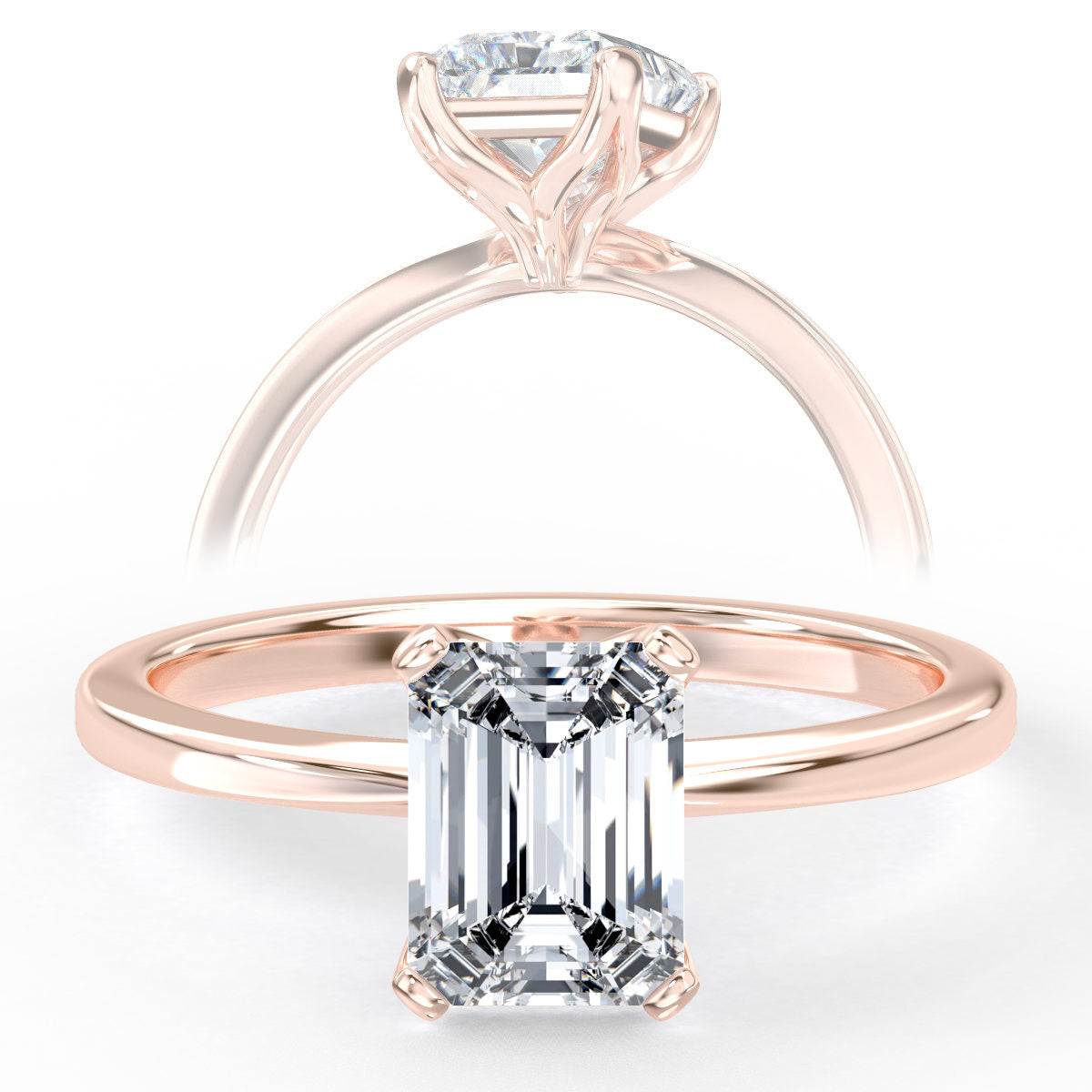 April engagement ring in rose gold