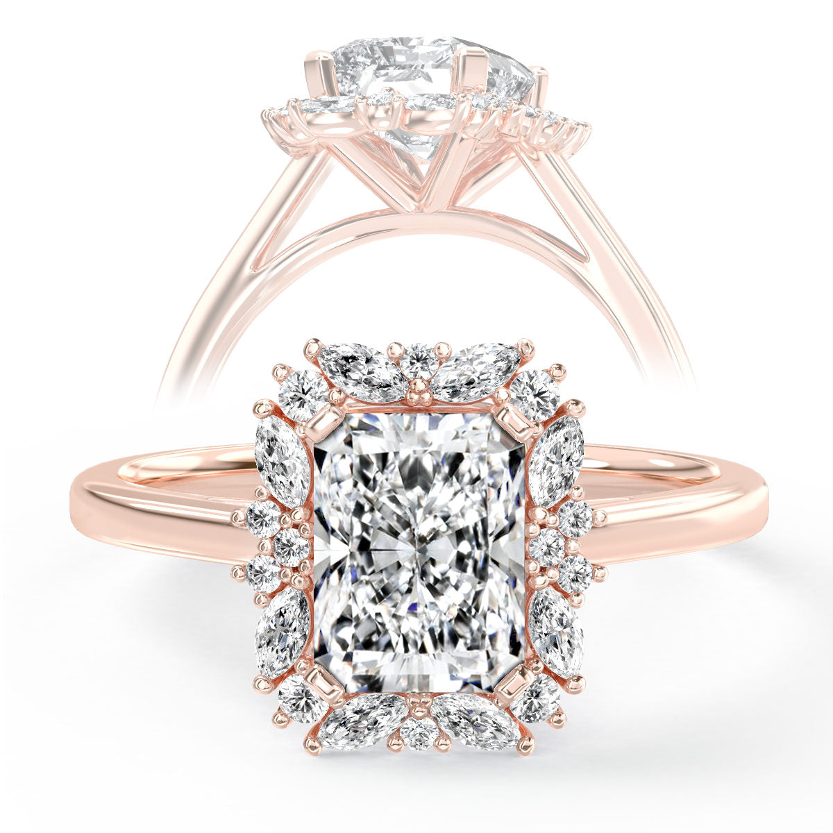 Janine engagement ring in rose gold