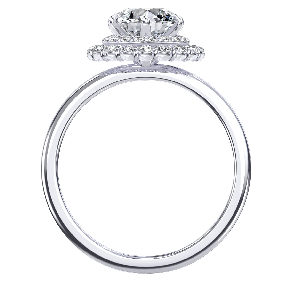 Elise engagement ring in white gold
