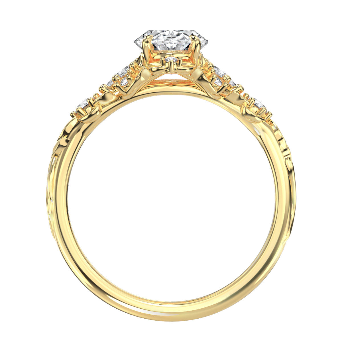 Alta engagement ring in yellow gold