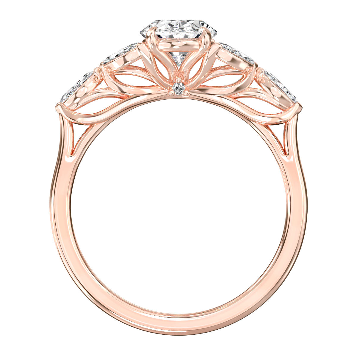 Jade engagement ring in rose gold