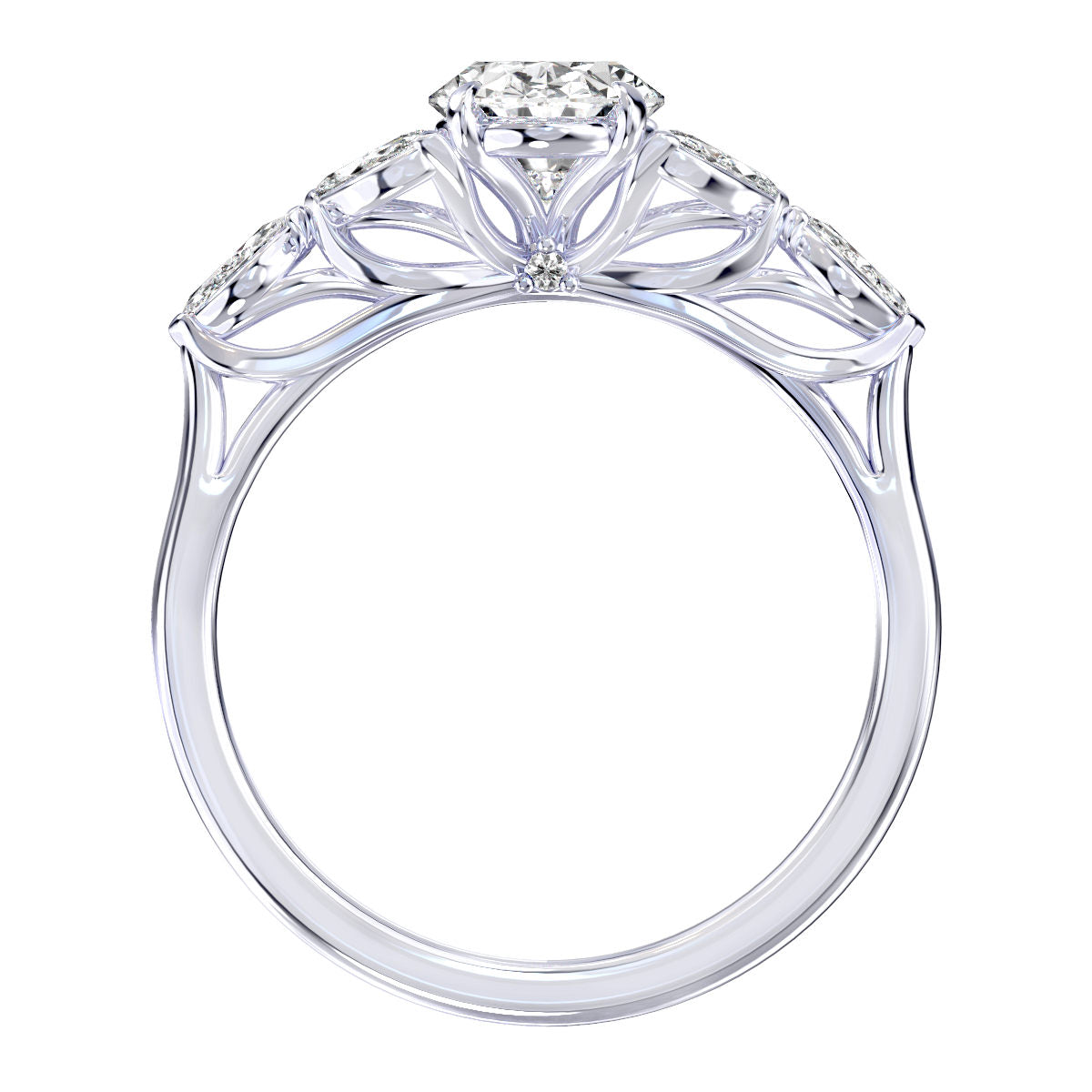 Jade engagement ring in white gold