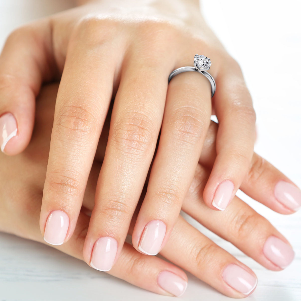 Deena engagement ring in white gold