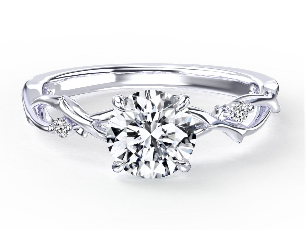 Ana engagement ring in white gold