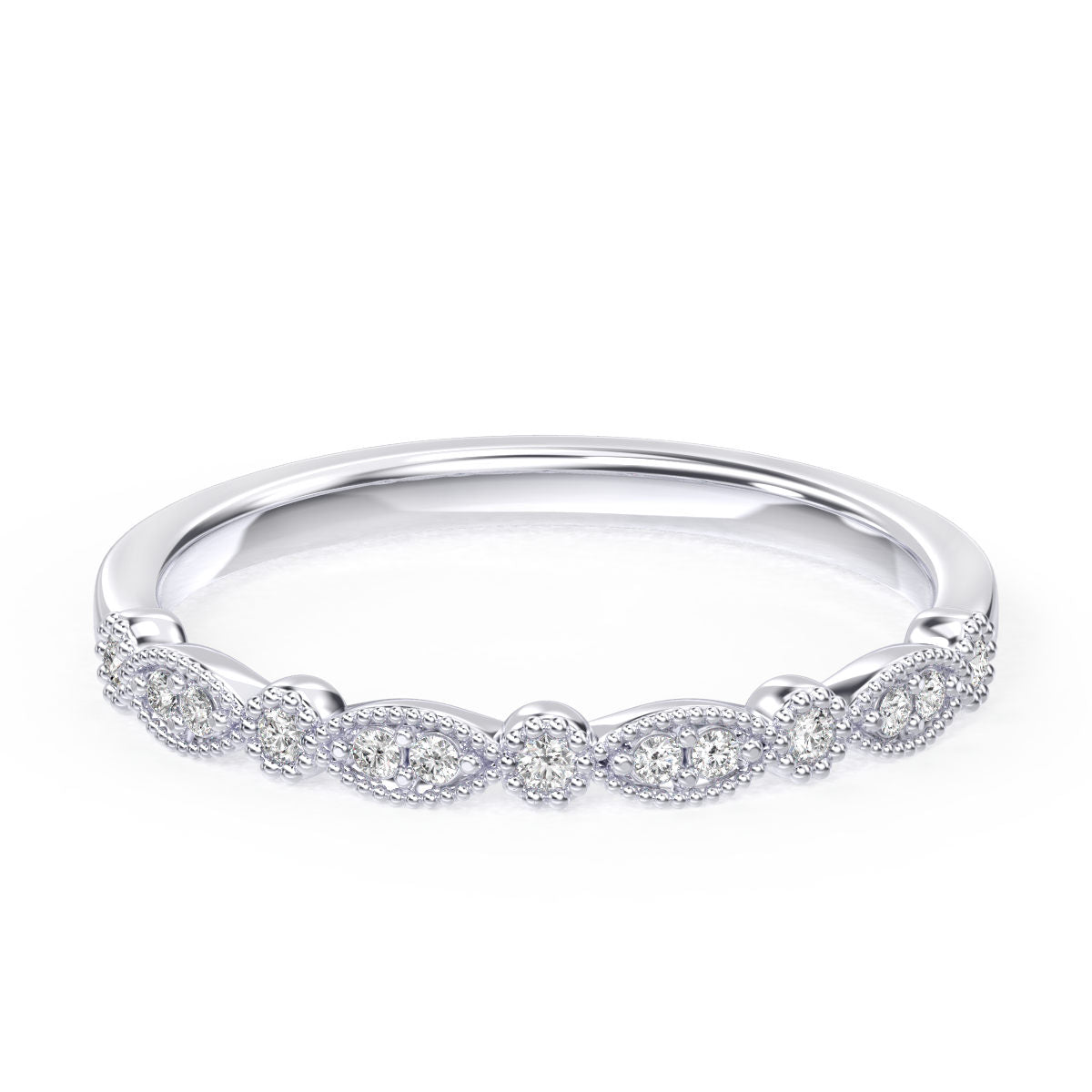 Vintage Marquise And Round Diamond Band