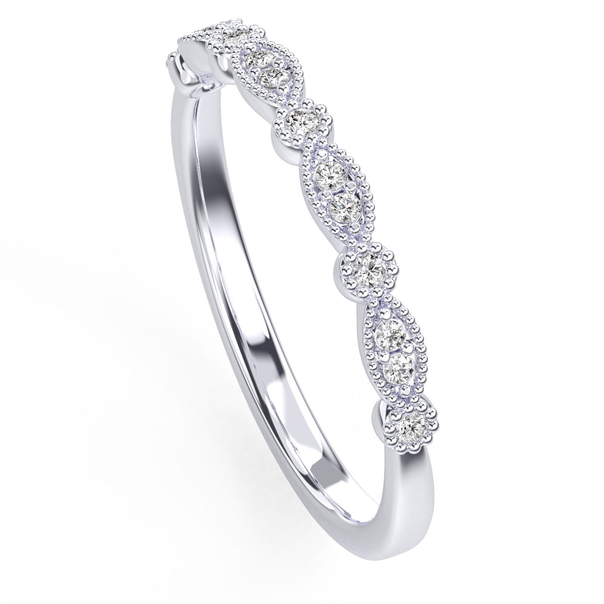 Vintage Marquise And Round Diamond Band