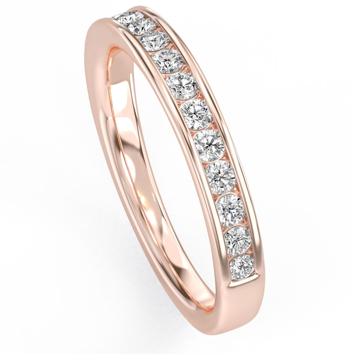 Channel Set Round Diamond Band