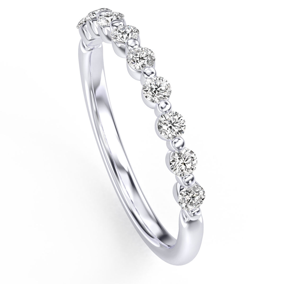 Bead-Set Round Diamond Band