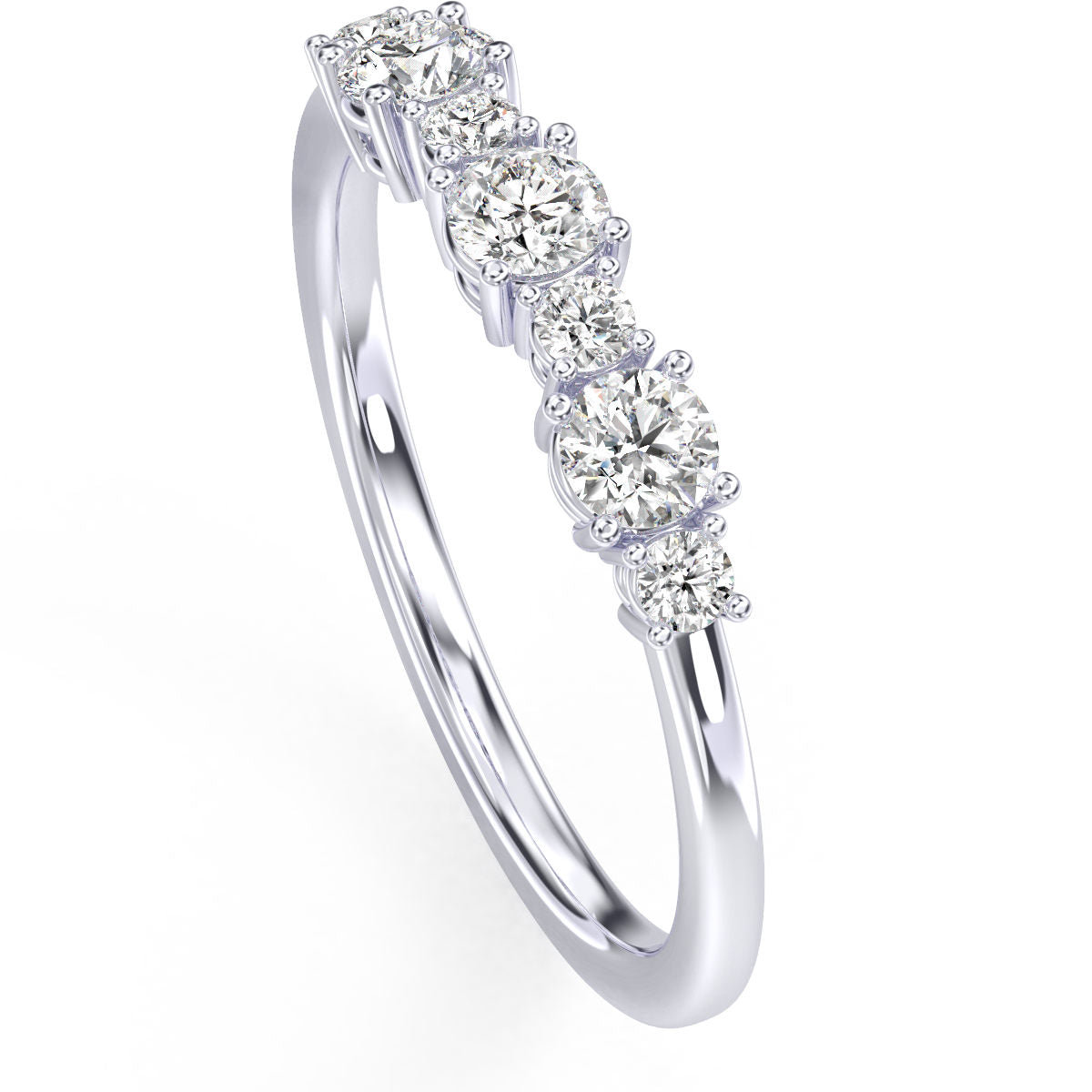 Alternating Round Diamond Band