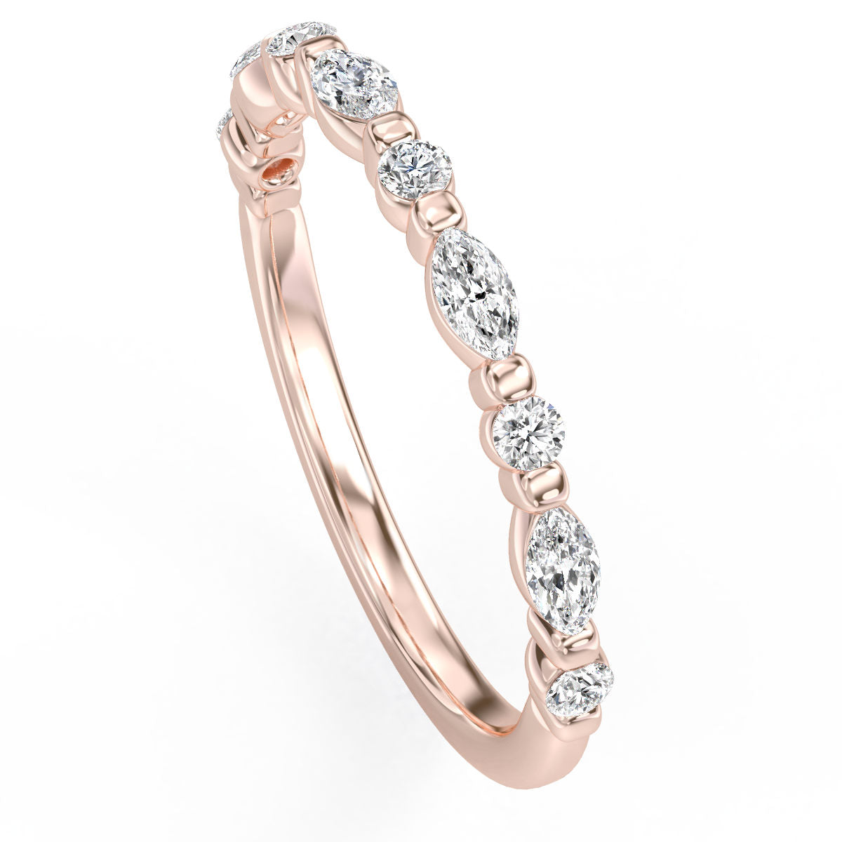 Marquise And Round Diamond Band