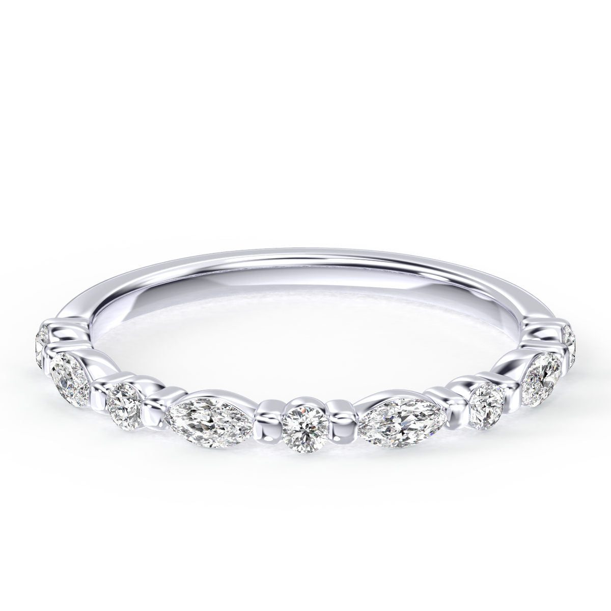 Marquise And Round Diamond Band