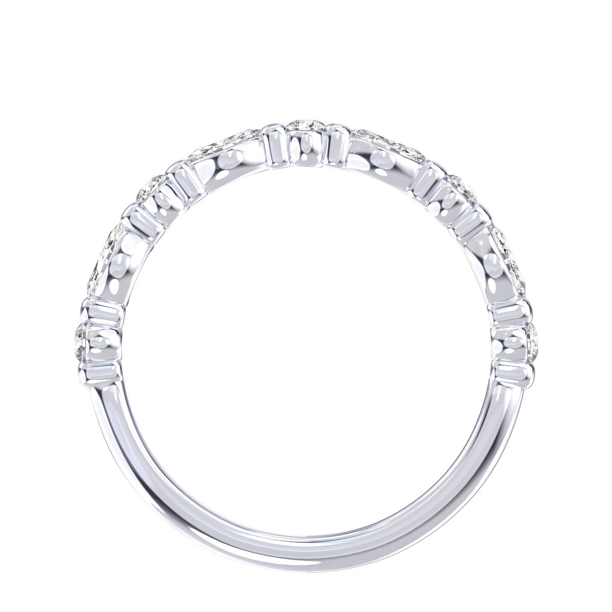 Marquise And Round Diamond Band